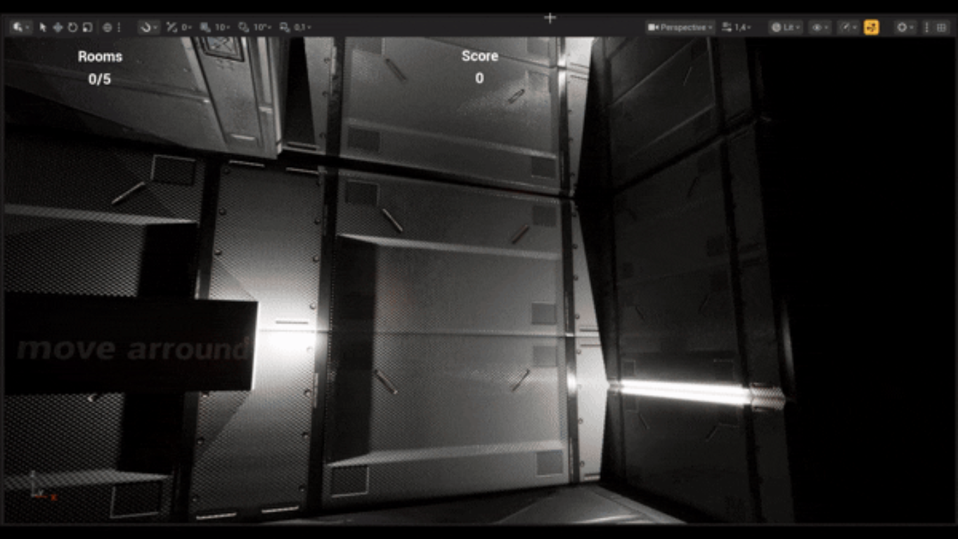 Animated explosion effect in a Splitstar room